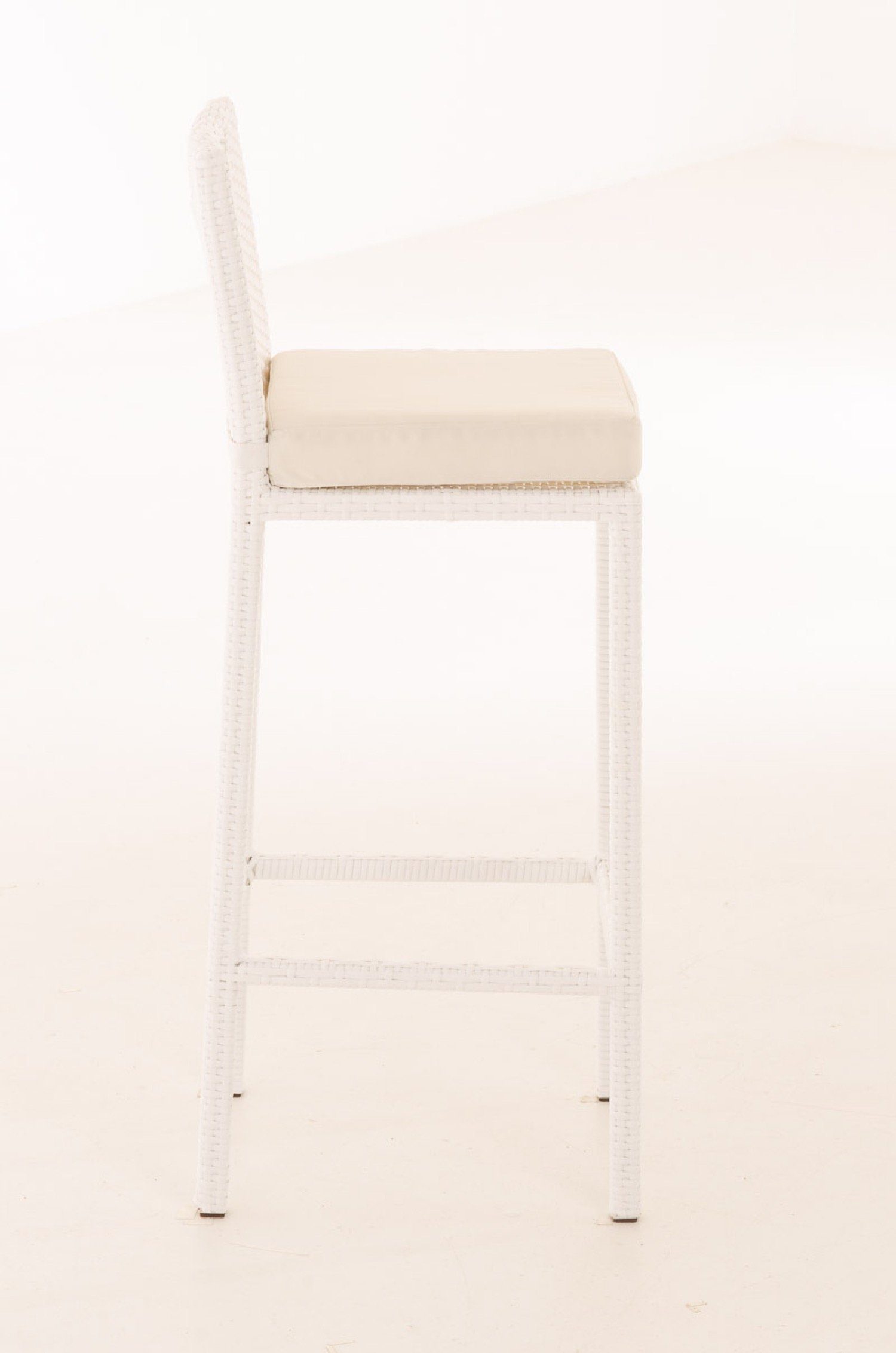 TPFGarden Gartenlounge-Hocker Marlies - Barhocker aus wasserfestem, UV-beständigem Polyrattan (Barstuhl mit pulverbeschichtetem Aluminiumgestell, Tresenhocker mit wasser- und schmutzabweisenden Sitzkissen), Maße (HxBxT): 107x40x44 cm, Sitzhöhe: 75 cm