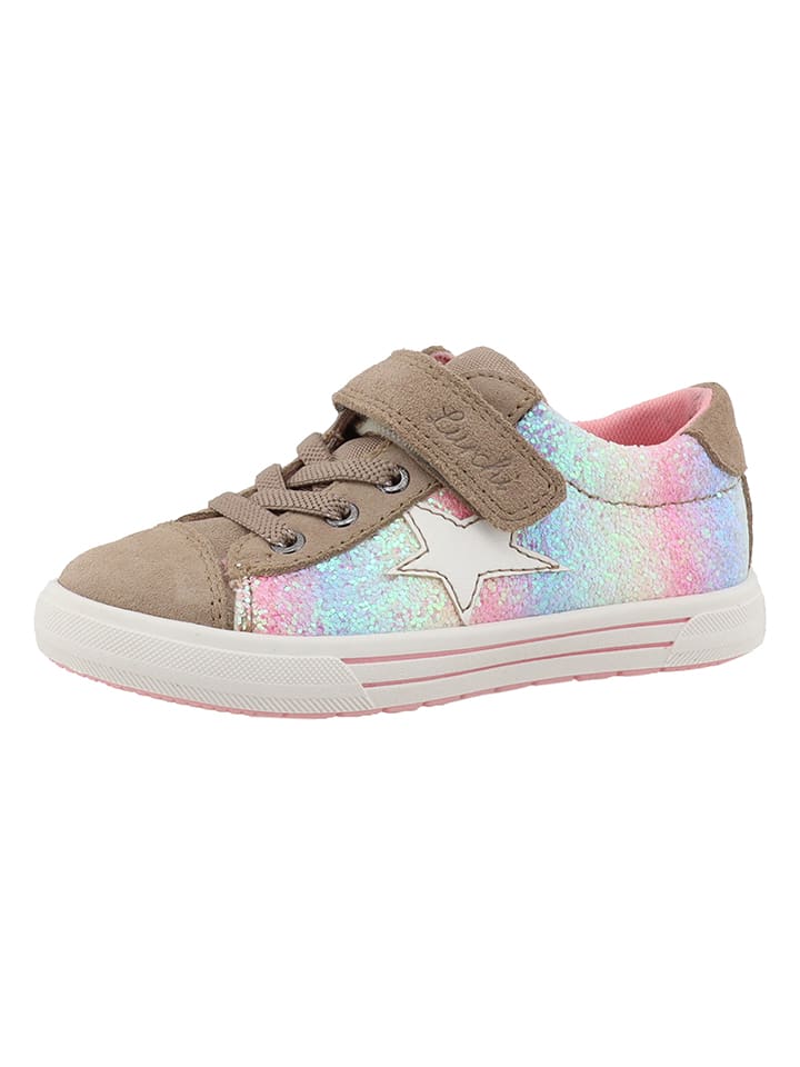 Lurchi Leder-Sneakers in Hellbraun/ Bunt günstig kaufen