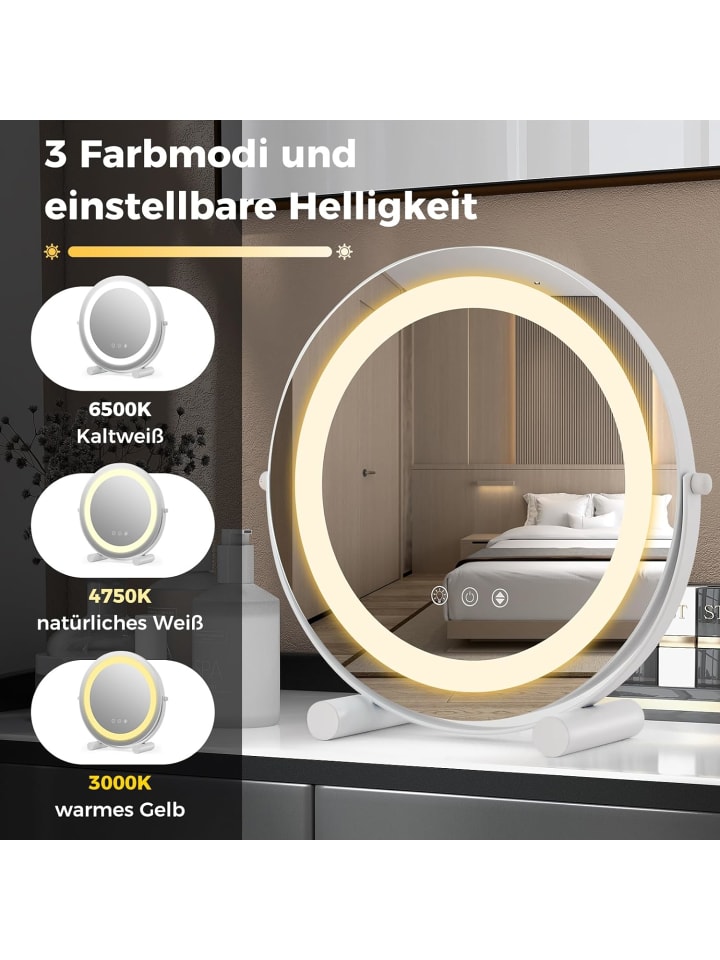 COSTWAY Kosmetikspiegel mit Beleuchtung in Silber günstig kaufen onesize