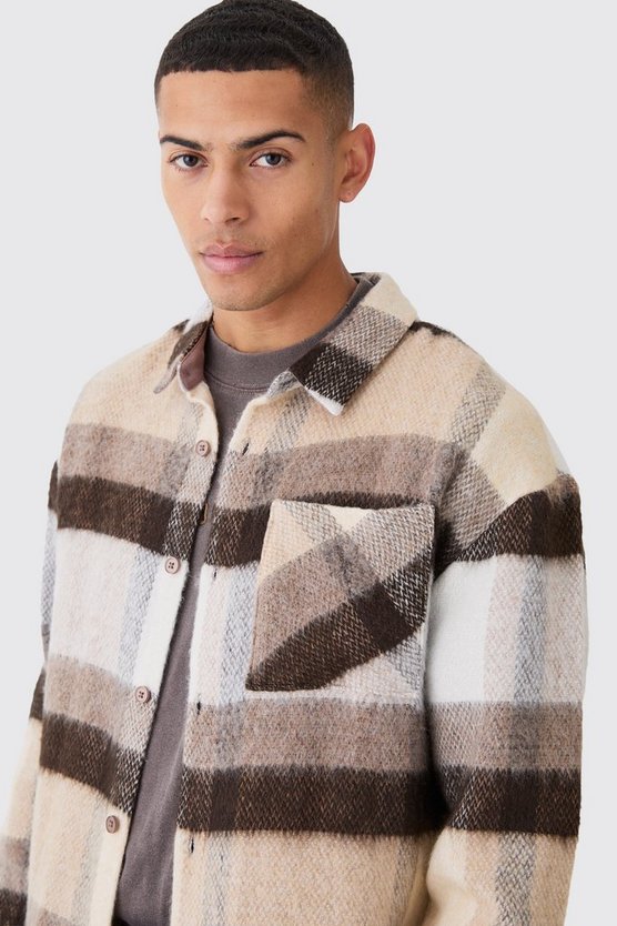 Kastiges kariertes Overshirt