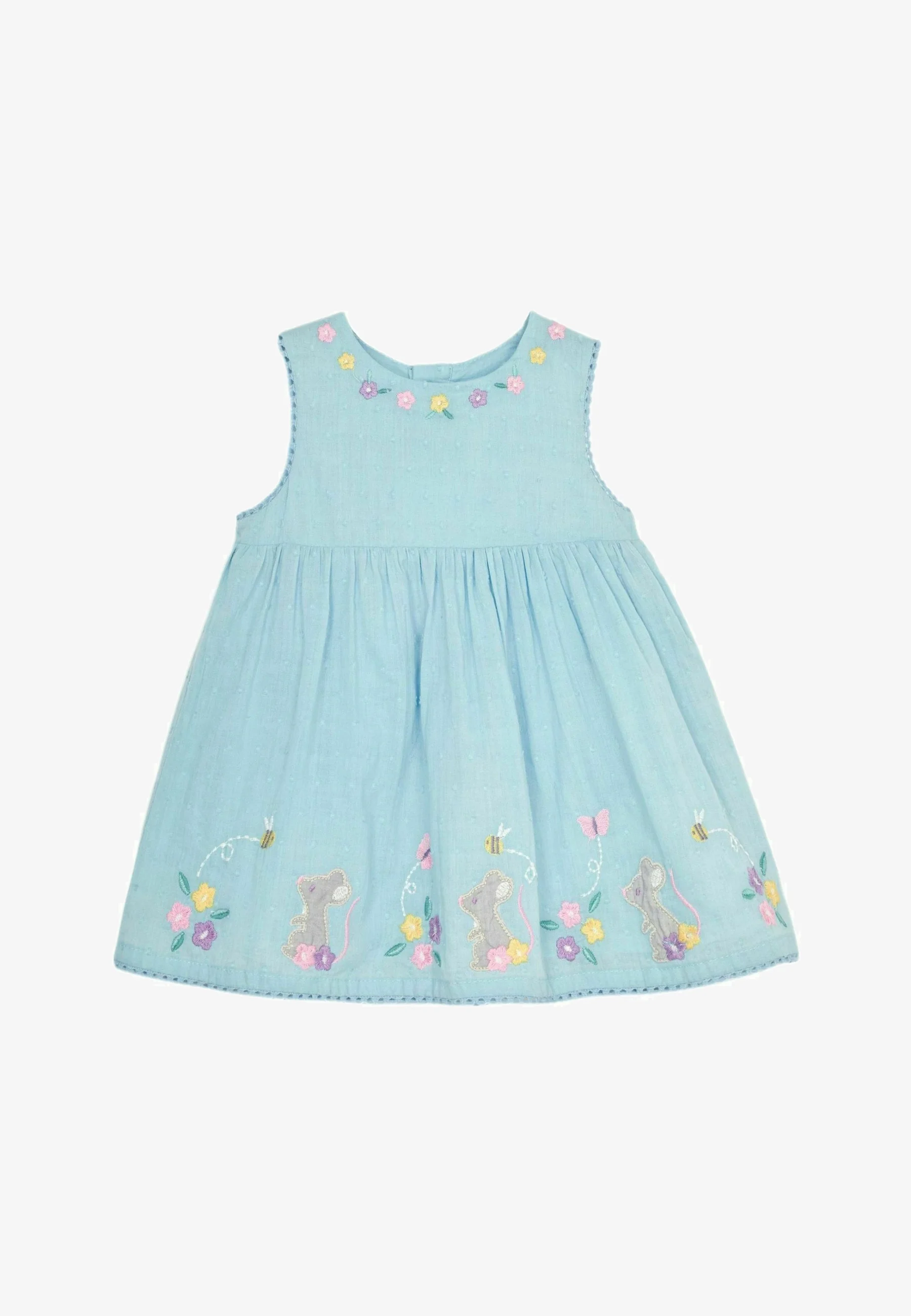 JoJo Maman Bébé MOUSE FLORAL EMBROIDERED- REGULAR FIT - Vestido de verano