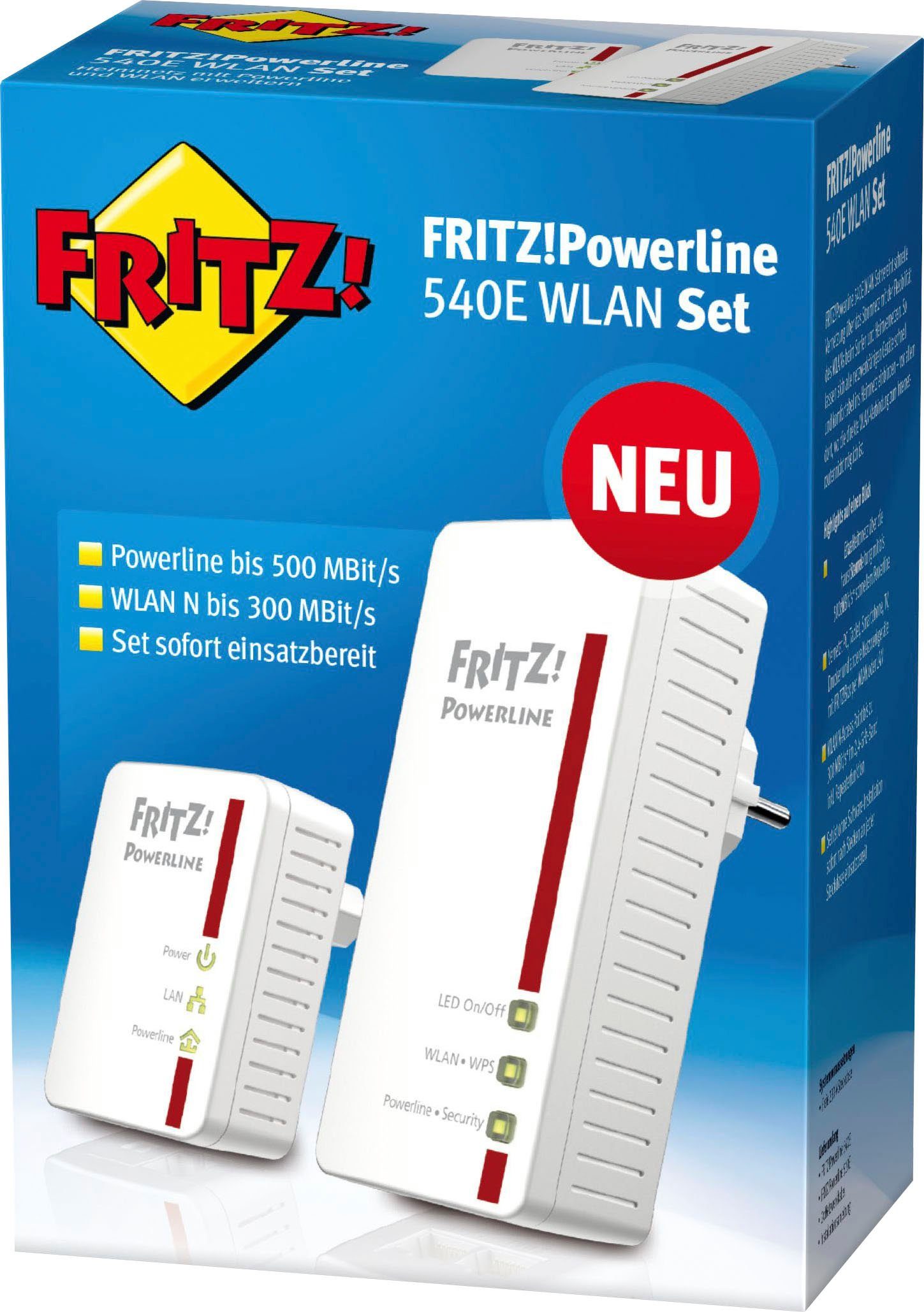 AVM Fritz!Powerline 540E WLAN Set 5 Netzwerk-Adapter F-Stecker