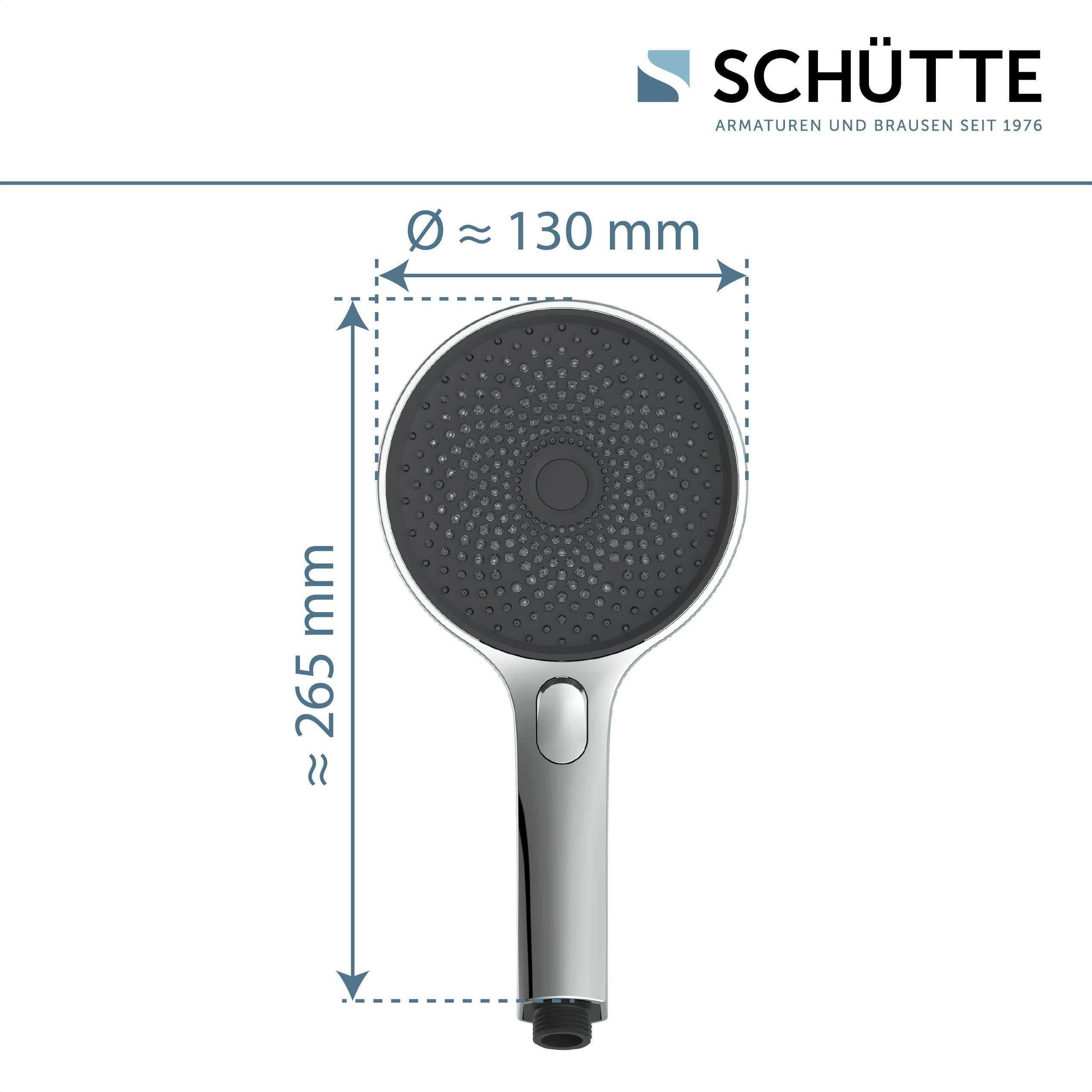 Schütte Handbrause SAMOA RAIN, (1-tlg), Inkl. Wasserspardichtung-bis zu 50 % Wasserersparnis, Antikalk-Noppen