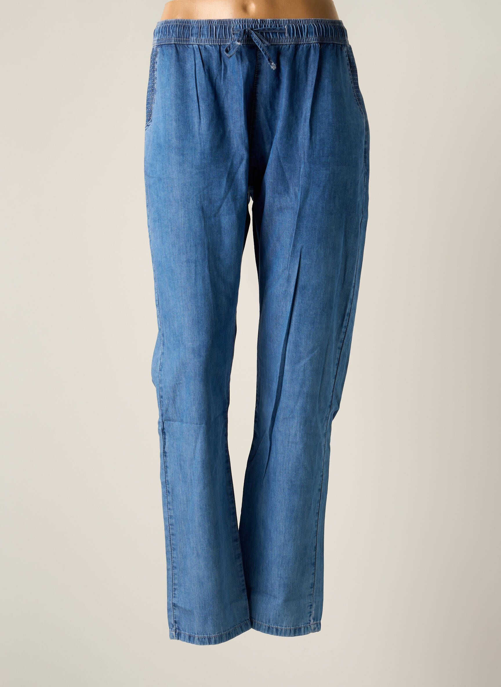 Le Petit Baigneur Jeans Coupe Droite Femme couleur bleu