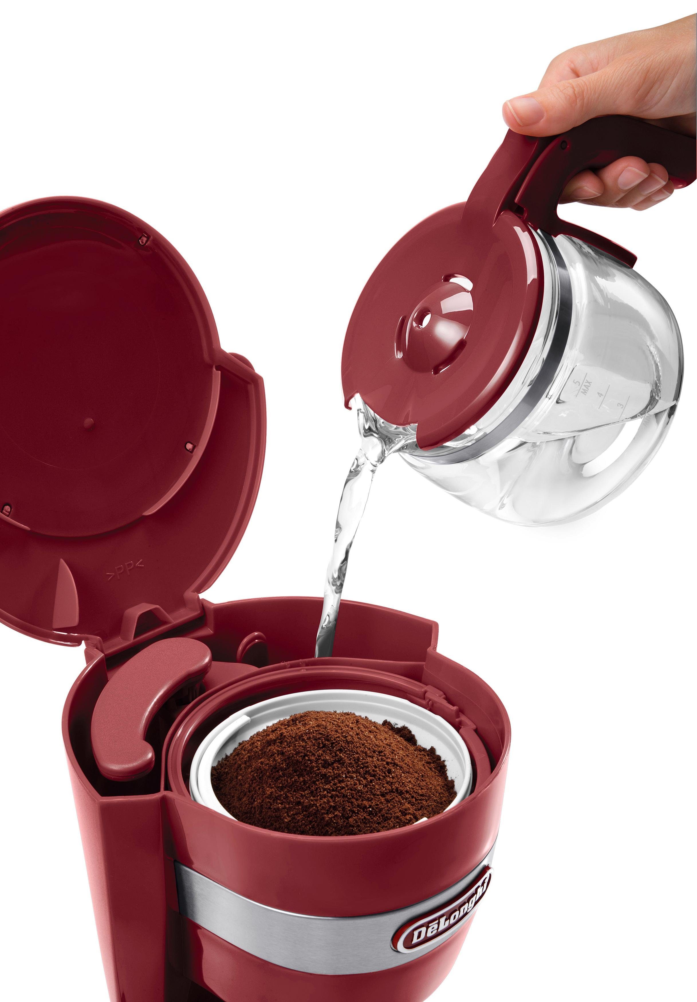 De'Longhi Filterkaffeemaschine ACTIVE LINE ICM14011.R, 0,65l Kaffeekanne, Permanentfilter