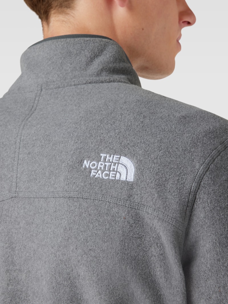 Fleecepullover mit Troyer-Kragen Modell '100 GLACIER' in silber