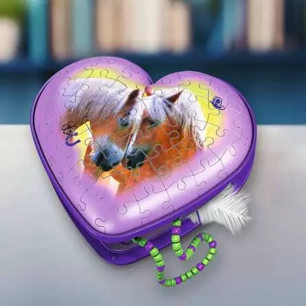 3D Puzzle Herzschatulle Pferde