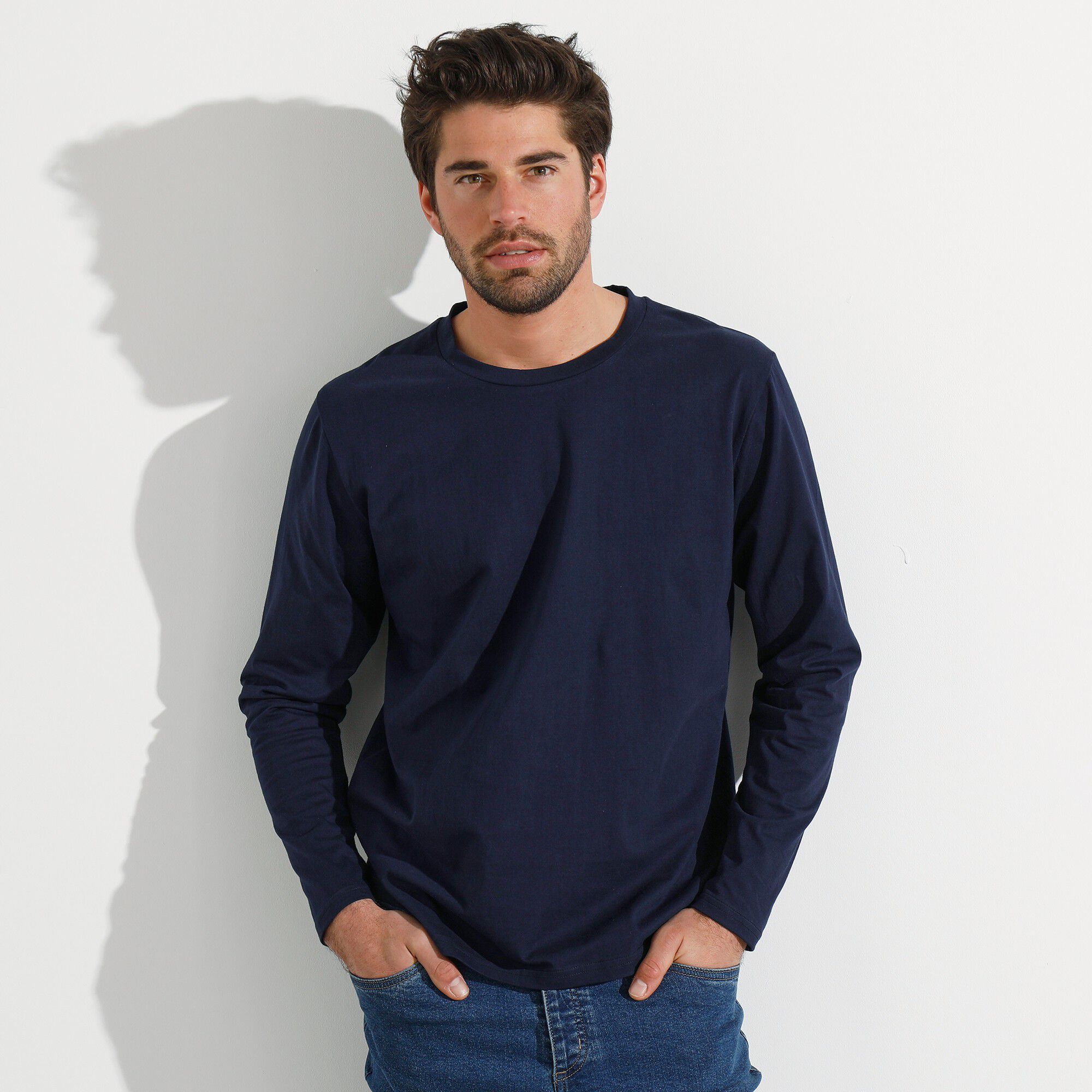 T-shirt col rond manches longues