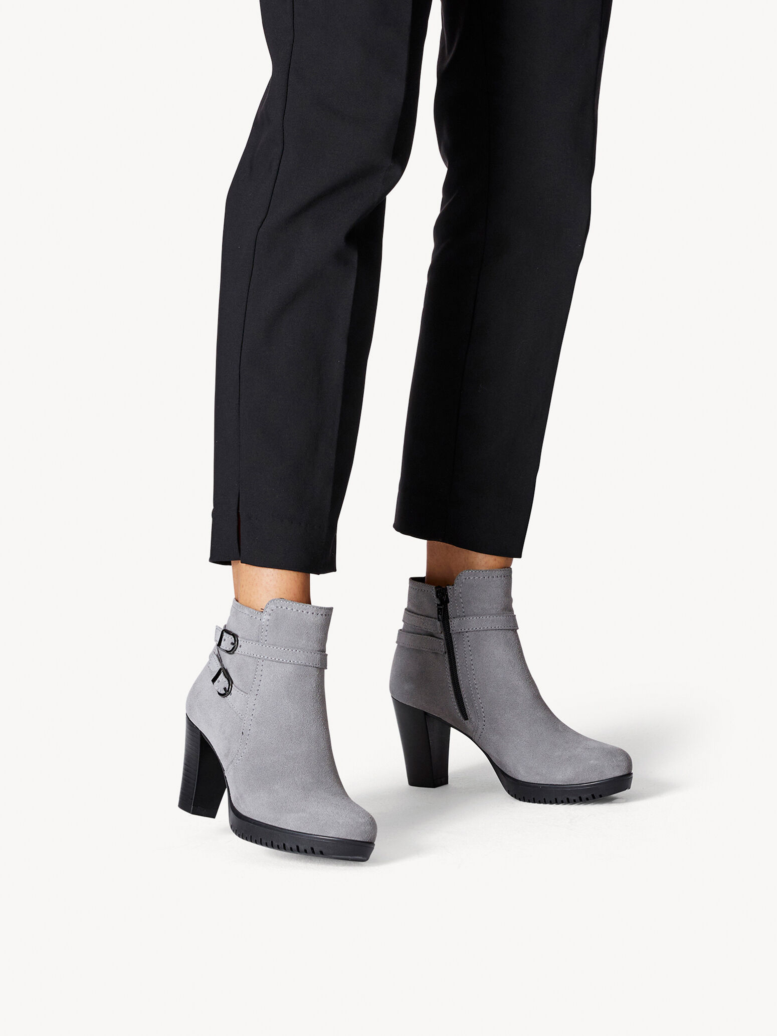 Bottine en cuir - gris