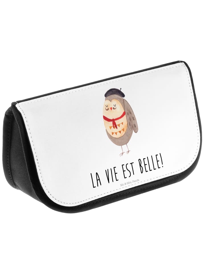 Mr. & Mrs. Panda Kosmetiktasche Eule Frankreich mit Spruch in Weiß günstig kaufen onesize