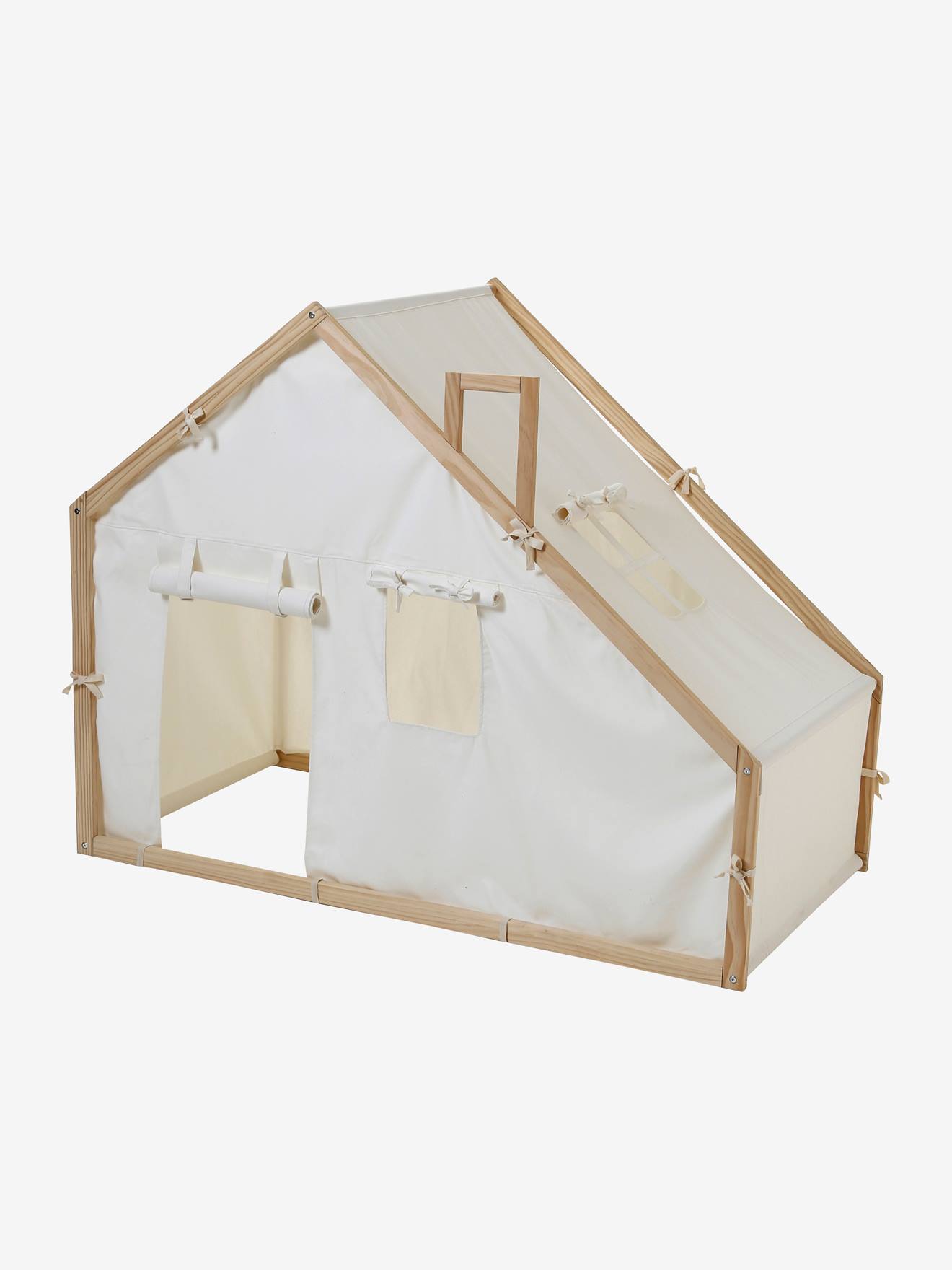 Cabane en tissu et bois FSC® multicolore