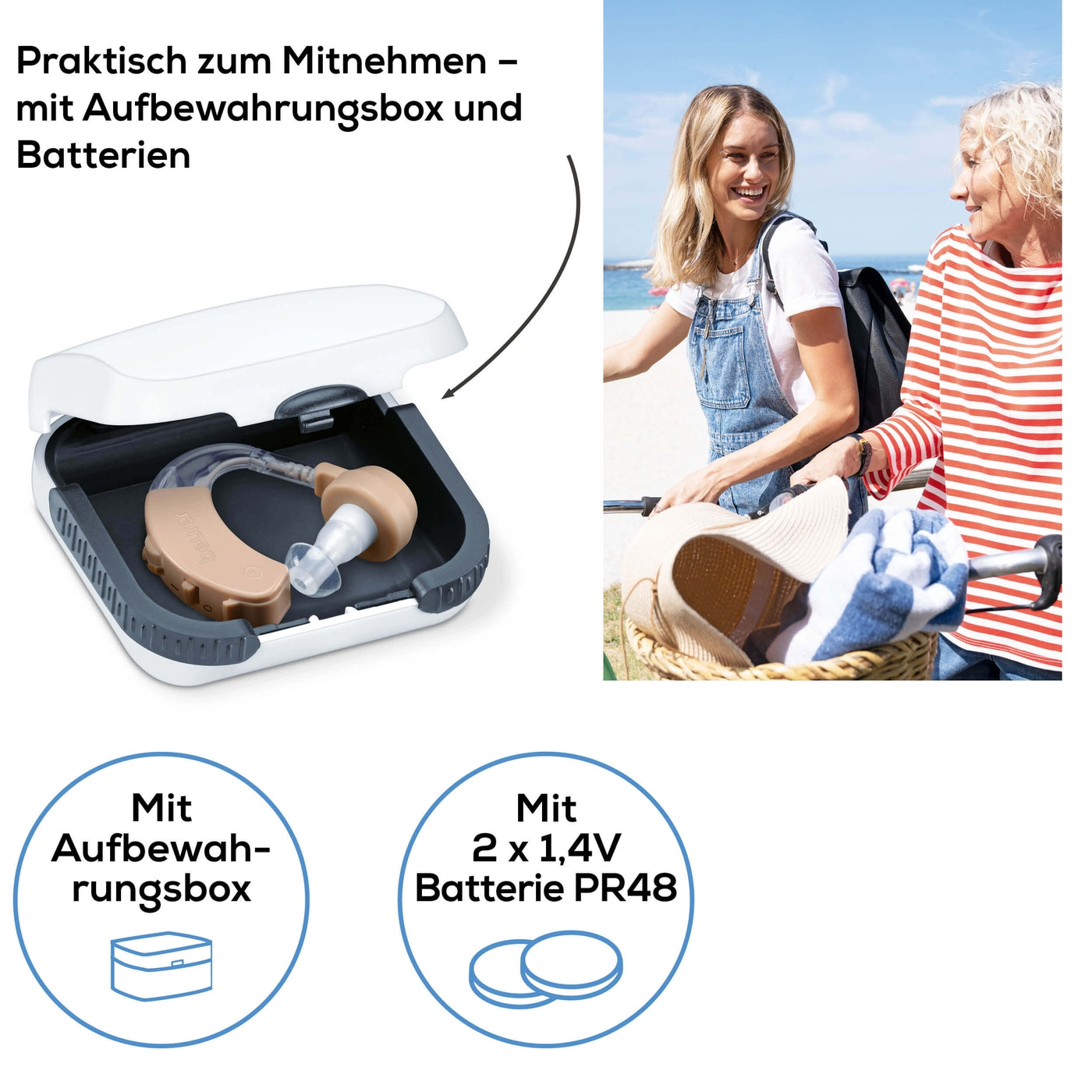 Beurer Hörhilfe HA 20-Ergonomische Hörhilfe mit Anpassung an den Gehörgang