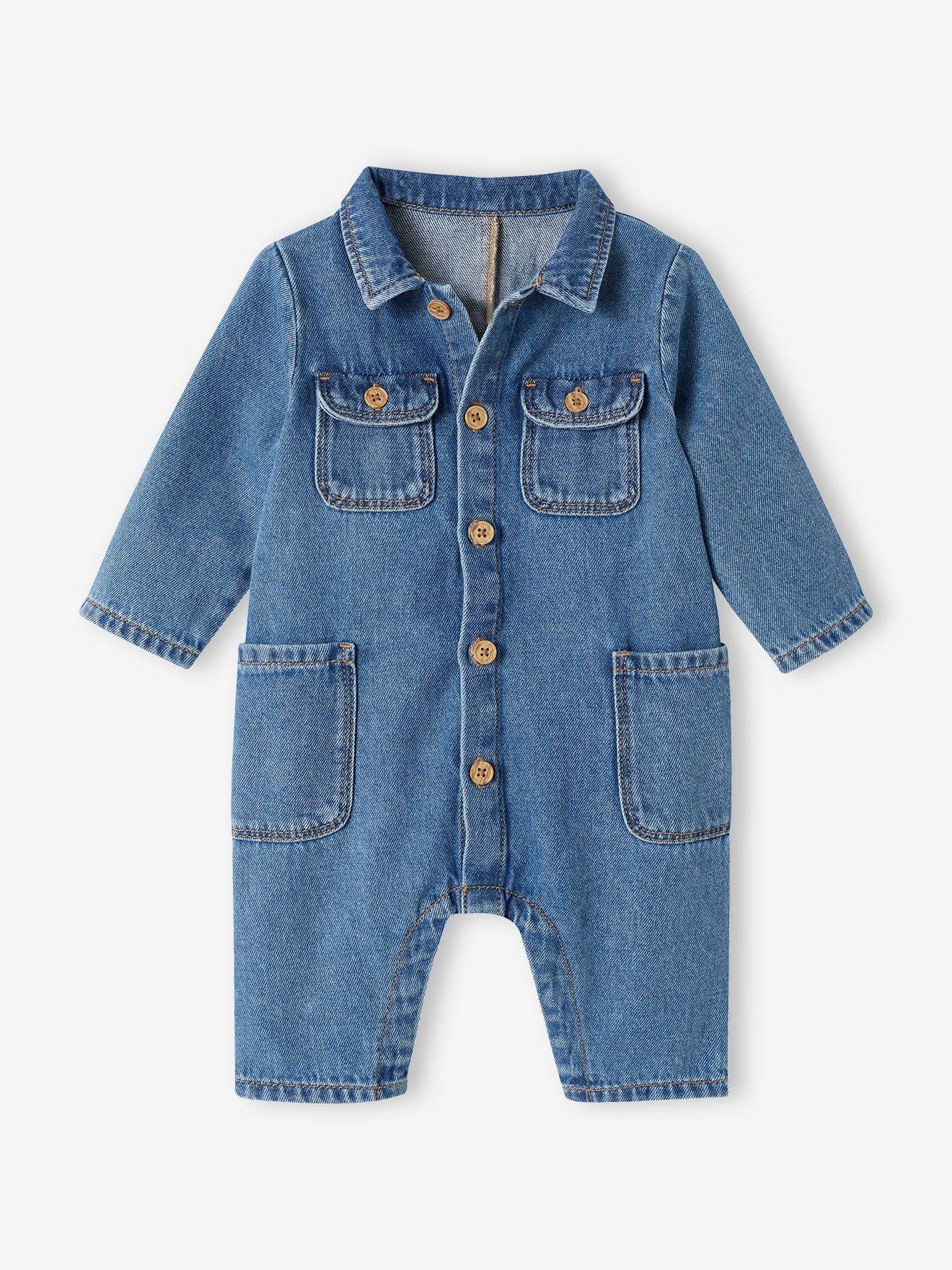 Vertbaudet Baby Jeans-Overall - blue stone