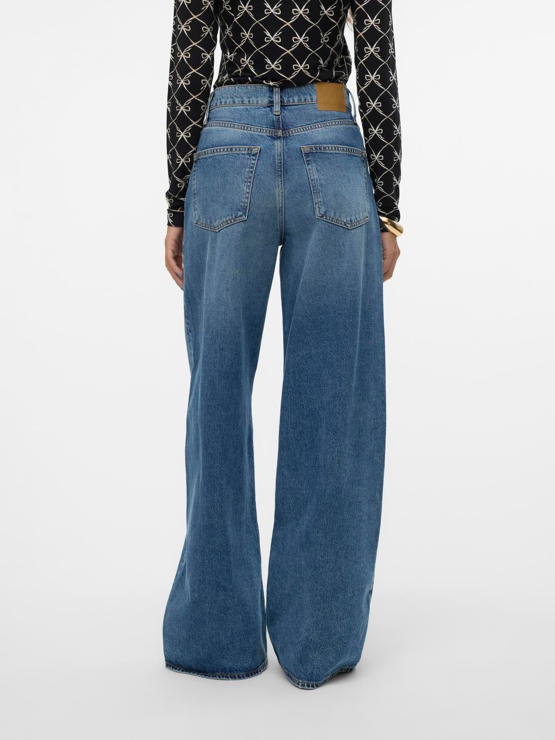 VMELINA Super High Rise Weiter Beinschnitt Jeans