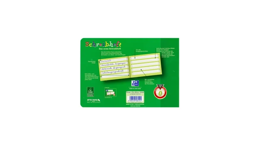 Oxford Schreiblernheft A5 Lineatur 0 quer 16 Blatt