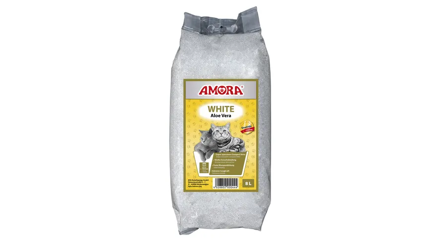 AMORA Katzenstreu White Compact Aloe Vera 8 l