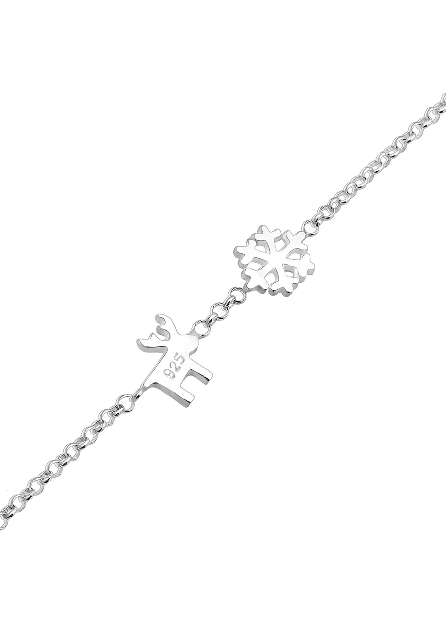 Colgante de reno y copo de nieve para mujer de Elli en plata de ley 925.