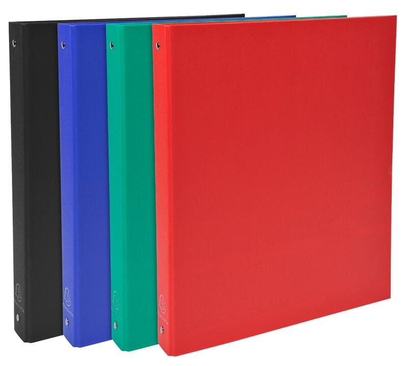 Exacompta Ringbuch 51370E 4 Ringe Kaschierter Karton PP DIN A4 Farbig sortiert 20 Stück