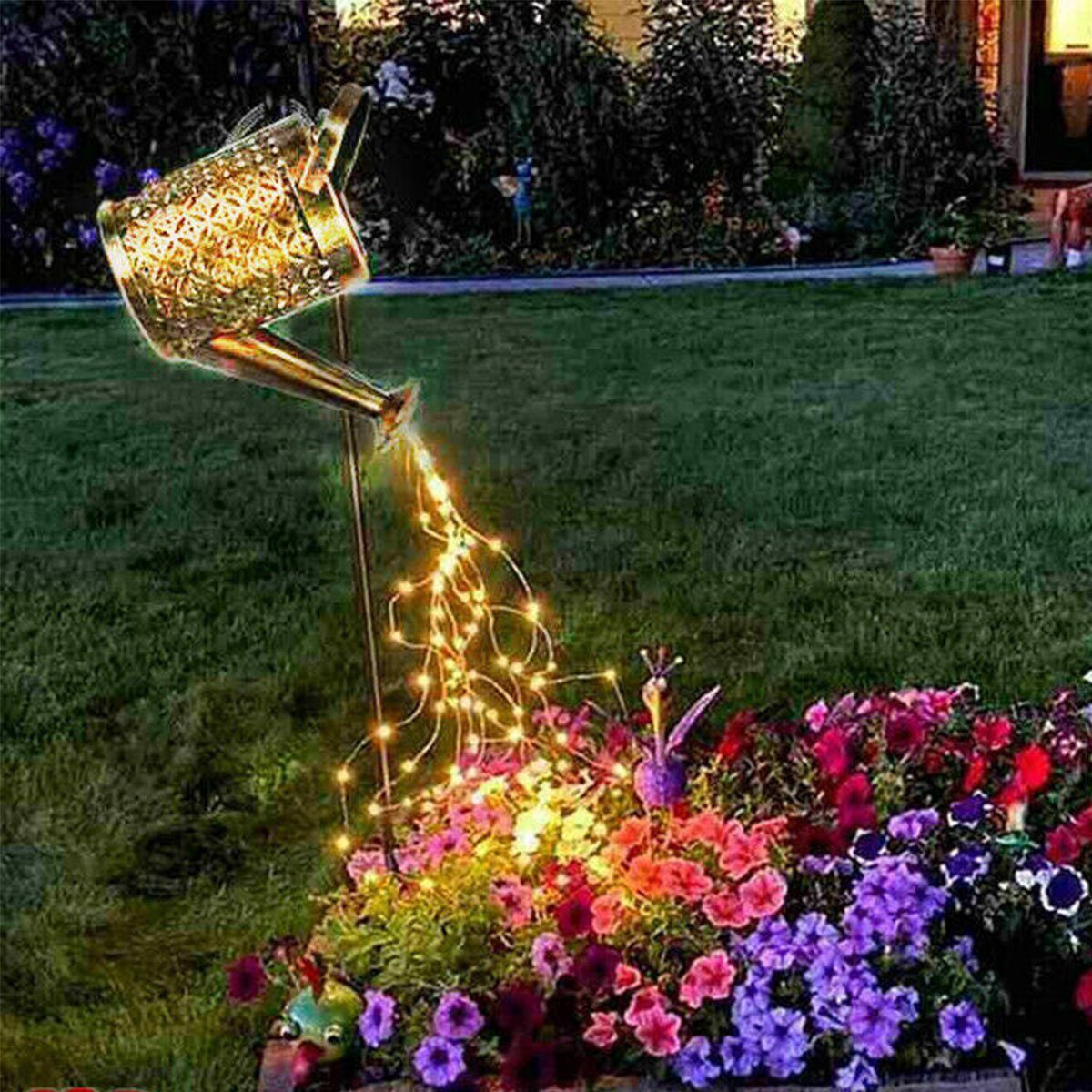oyajia LED Solarleuchte Star Shower Gartendeko Gießkanne Lichter - Solar LED Art Light Ständer, LED fest integriert, Warmweiß, LED Solarleuchte Außen Duschlicht, Gießkanne Licht, für Rasen Yard Path