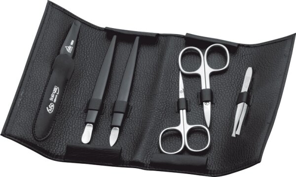 Erbe Solingen 6-teilig Lederetui 15 - 5 x 5 - 5 cm Maniküre-Set