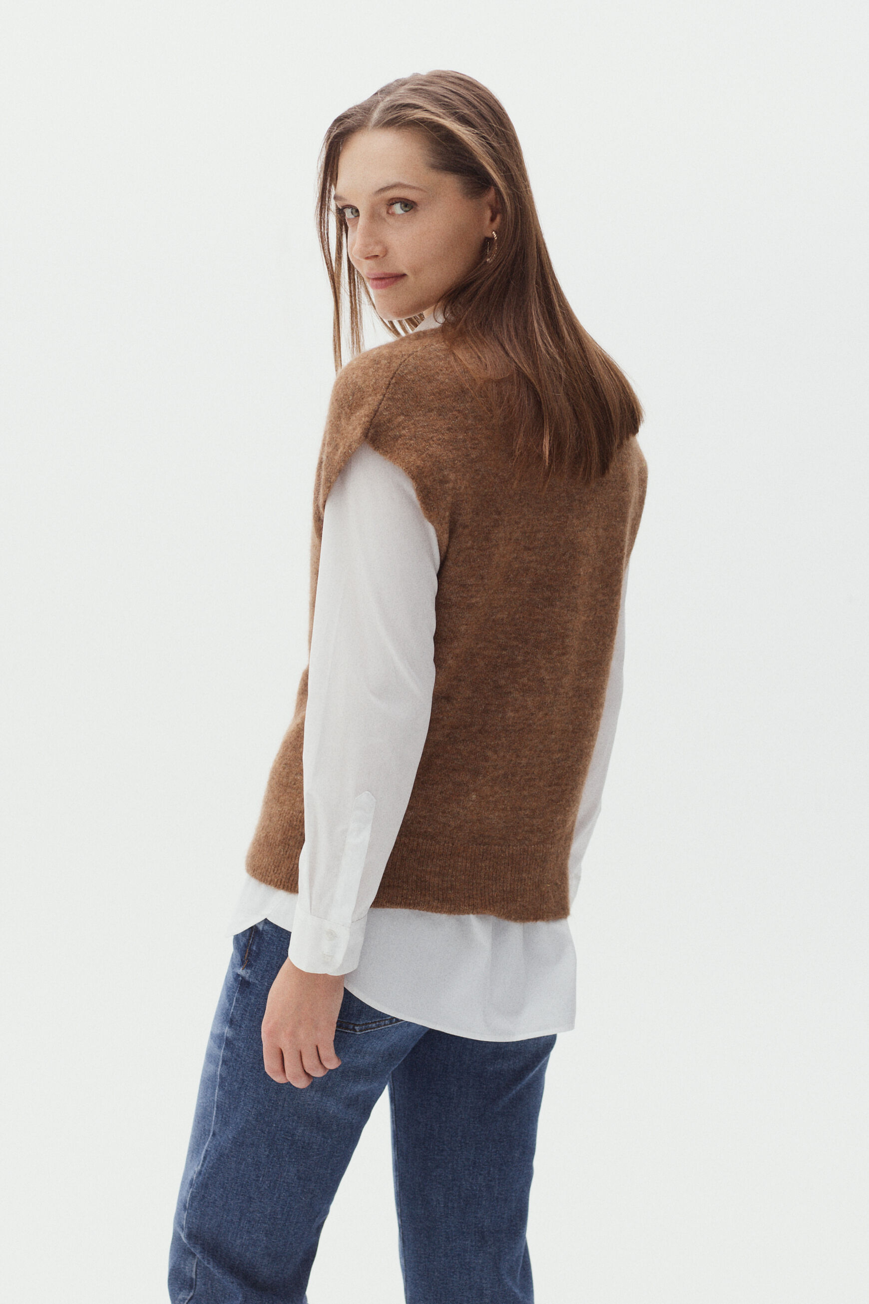 gilet melanie taupe femme