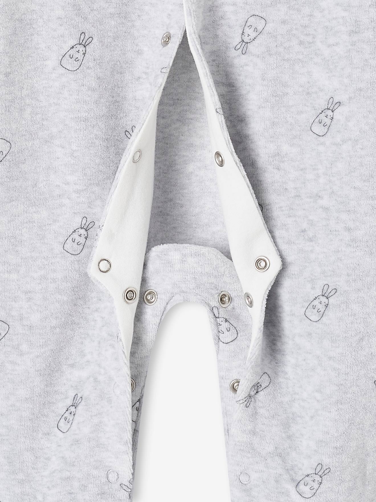 Vertbaudet Baby Samtstrampler Oeko-Tex - grau meliert