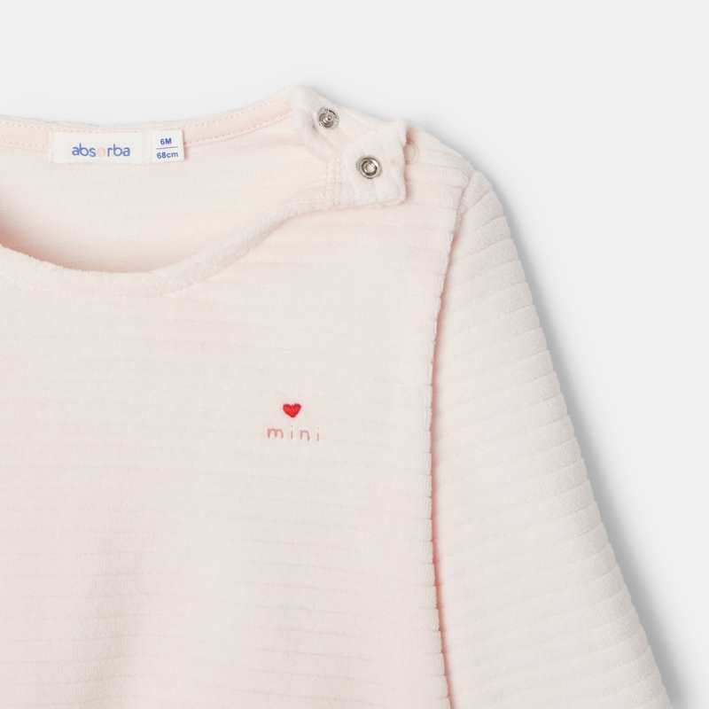 Pyjama en velours ottoman rose mixte Absorba