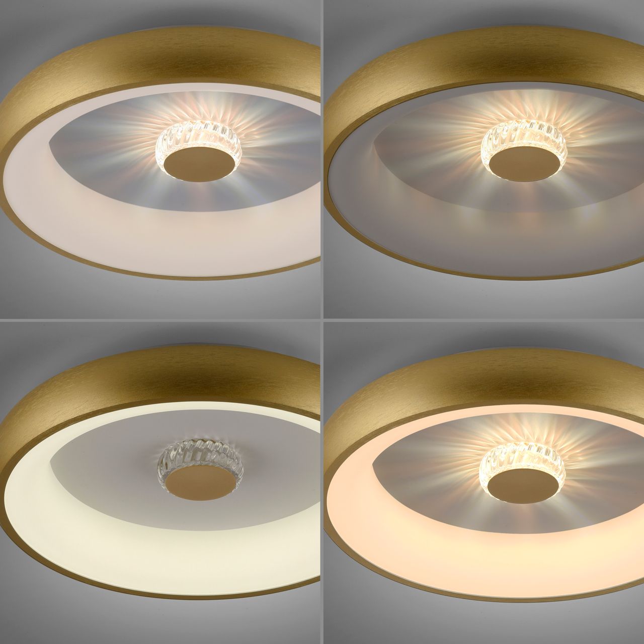 JUST LIGHT LED Deckenleuchte VERTIGO, CCT, dimmbar, Fernbedienung, Ø46,5 cm, Kristall-Effekt