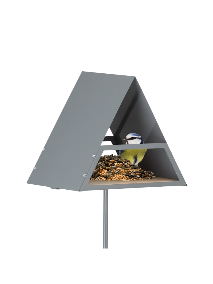 relaxdays Vogelfutterhaus in Grau/ Natur - (B)25,5 x (H)121 x (T)19,5 cm günstig kaufen onesize
