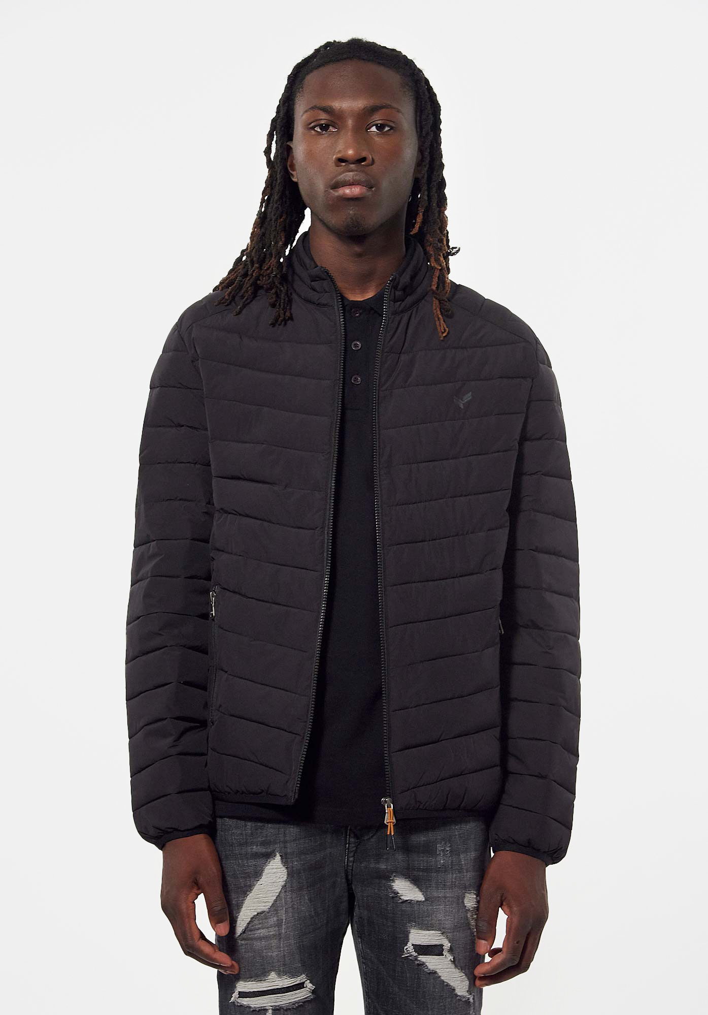 SANO   Doudoune fine noire Homme en 100% polyester recyclé