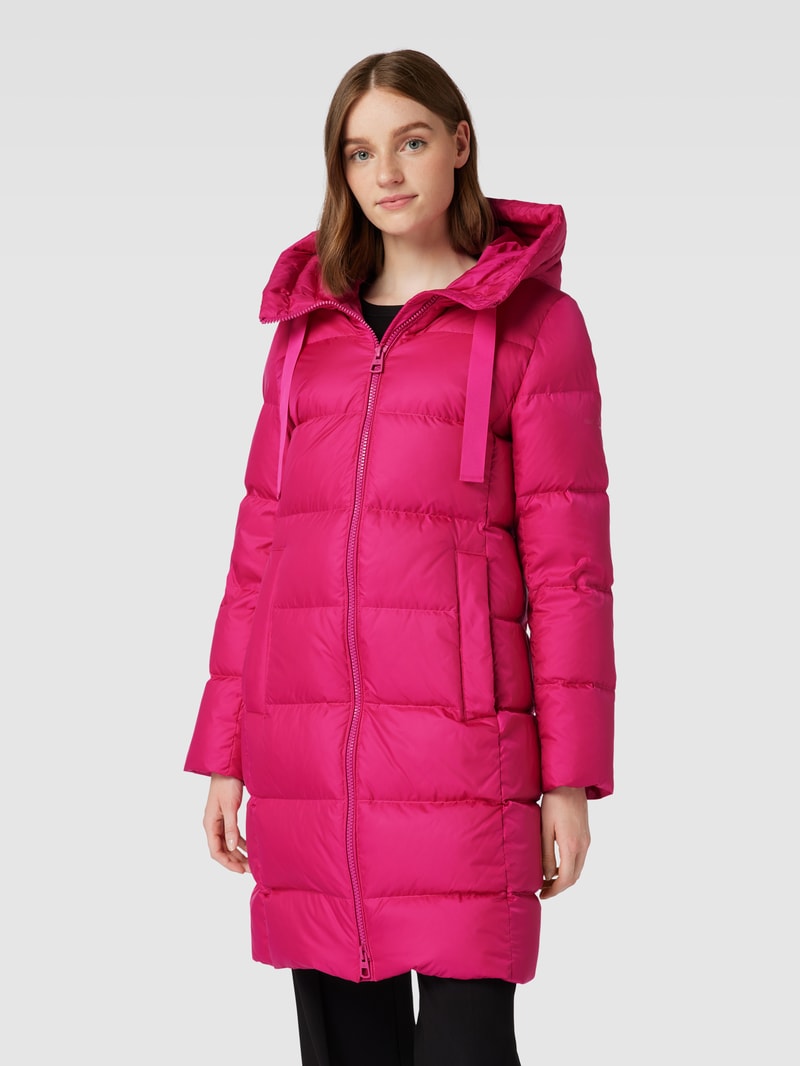 Daunenmantel mit Kapuze in pink
