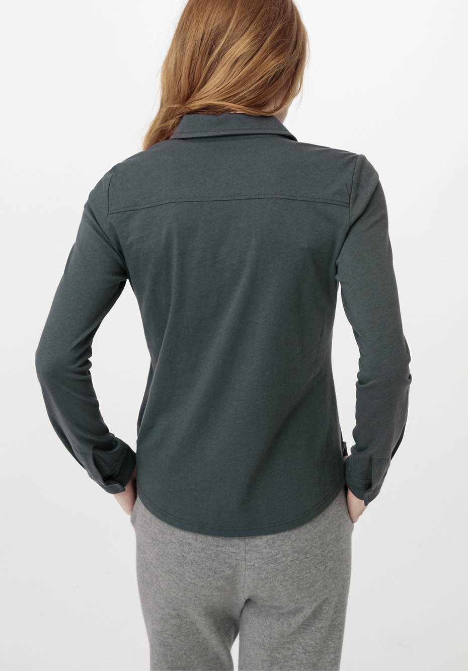 Jersey-Bluse aus Bio-Baumwolle mit Bio-Schurwolle