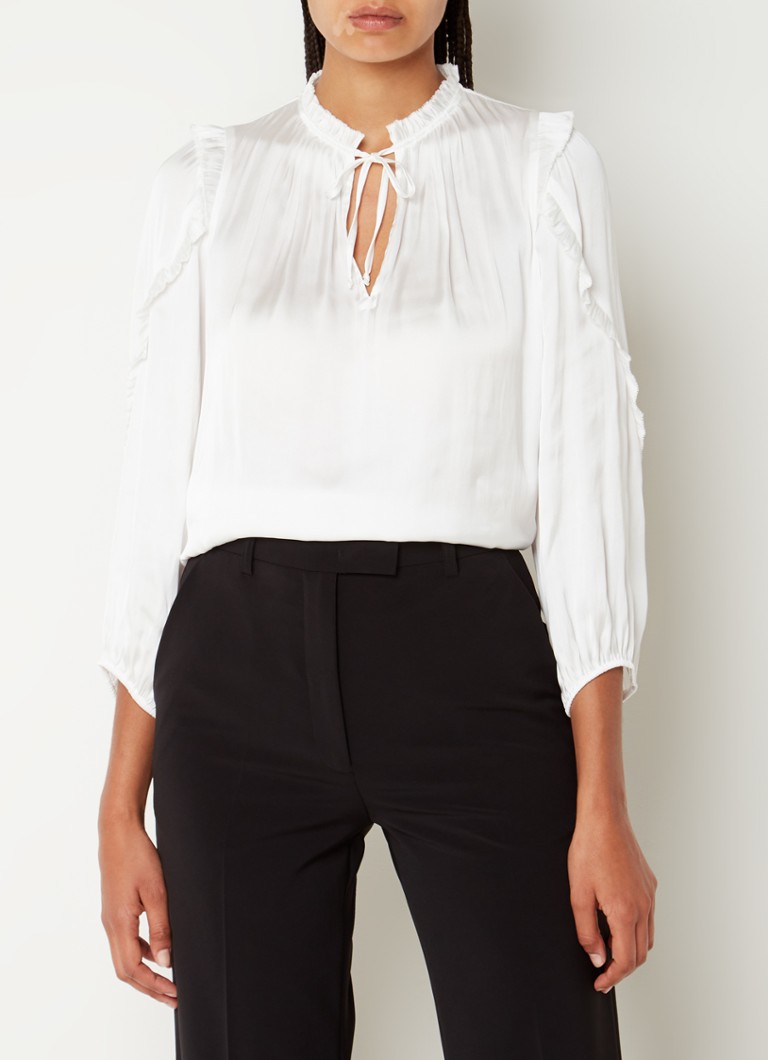 Gerard Darel Alexia satin blouse with bow detail