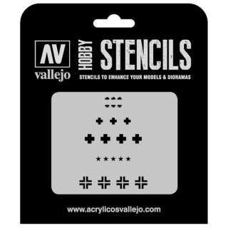 Vallejo Hobby Stencils: Assorted German WWII Tank Markings
