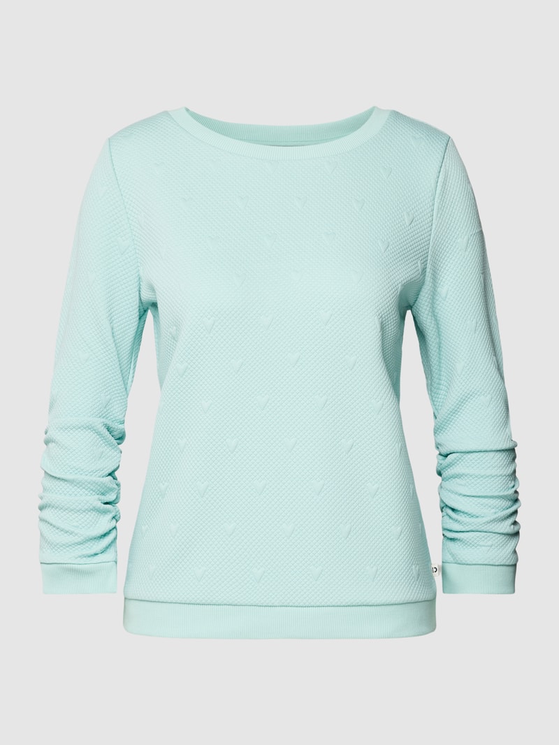 Sweatshirt mit 3/4-Arm in helltuerkis