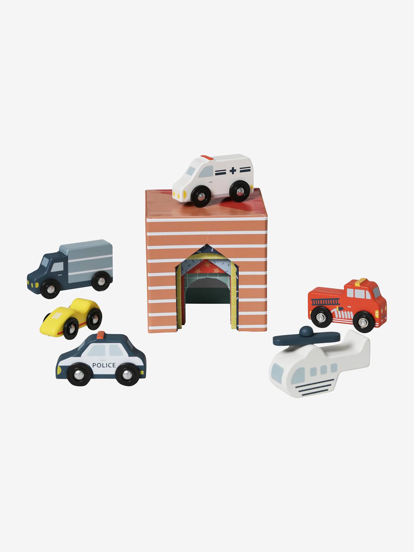 Tour de cubes PETITES VOITURES FSC® multicolore