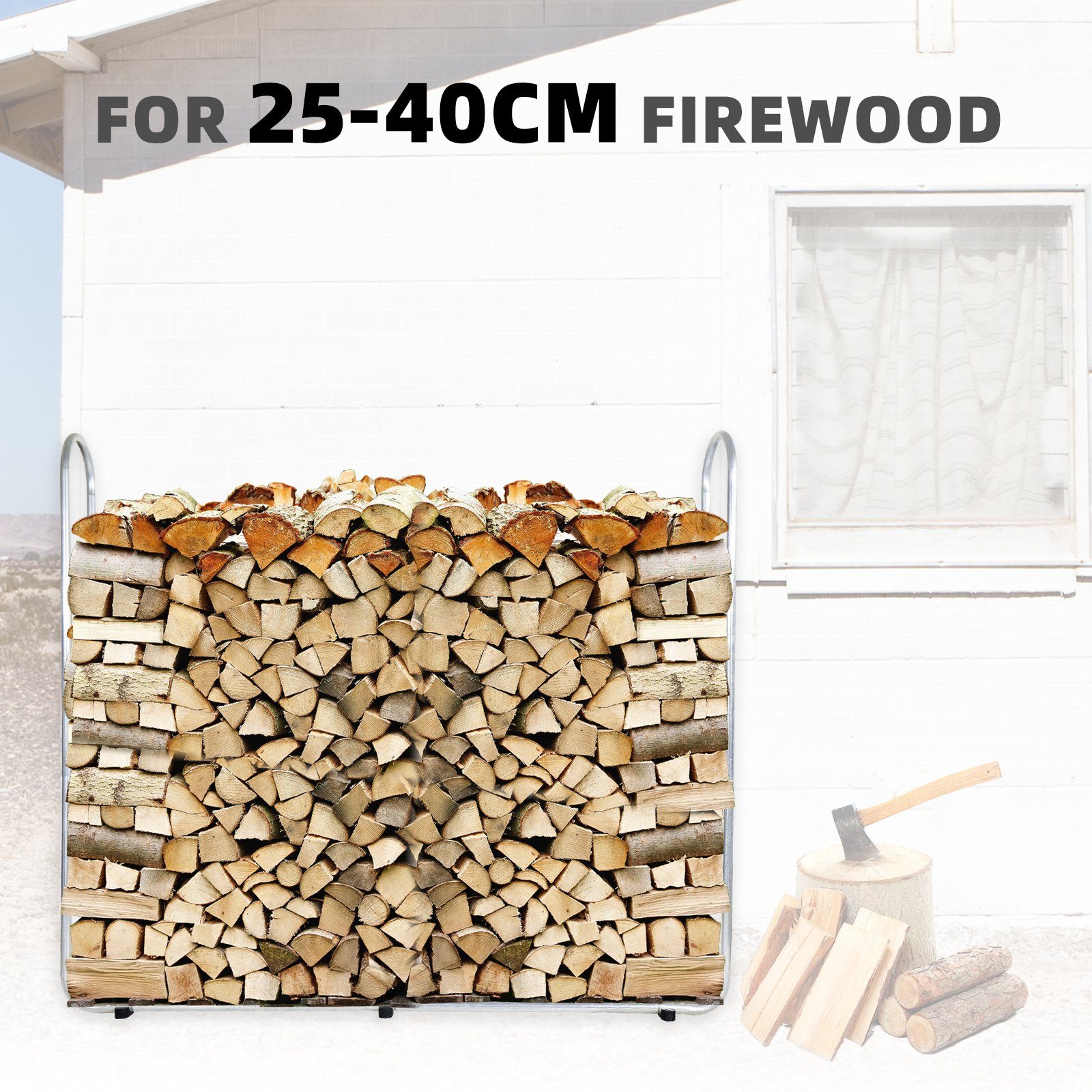 CCLIFE Kaminholzregal Kaminholzregal Metall Aussen Stapelhilfe für Brennholz