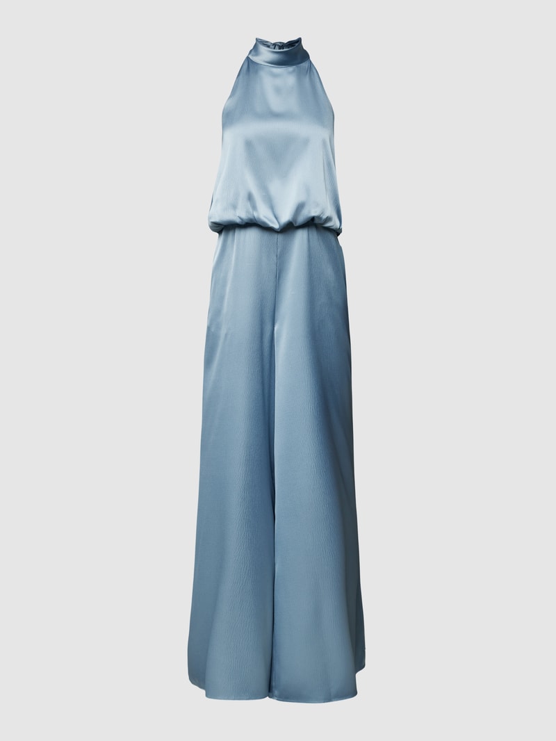 Jumpsuit mit amerikanischem Ausschnitt in hellblau
