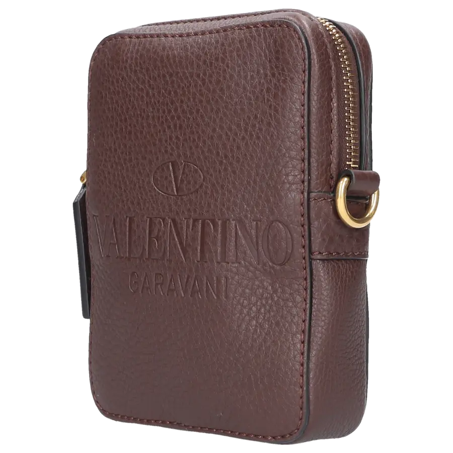 Valentino Garavani - Schultertasche IDENTITY Kalbsleder - braun