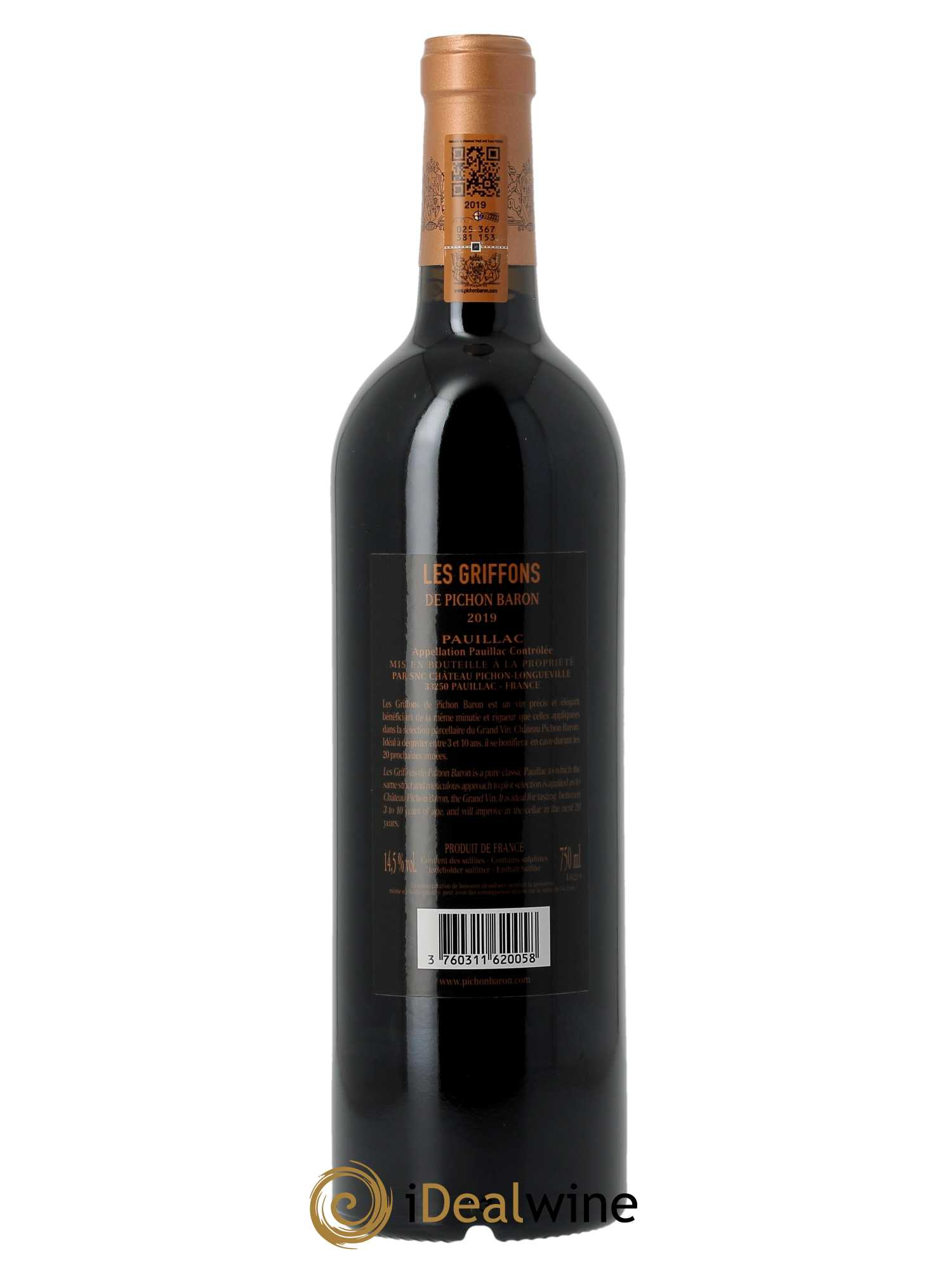 Les Griffons de Pichon Baron (CBO à partir de 6 BTS) 2019 - Lot de 1 Bouteille
