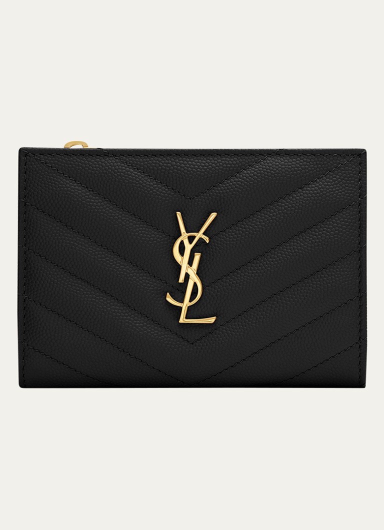 Saint Laurent Cassandre tikattu vasikannahkainen lompakko