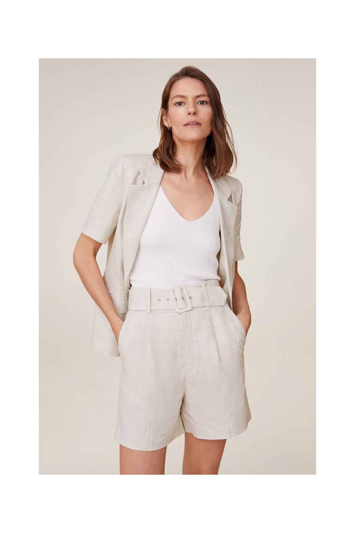 Mango Shorts 1 Femme couleur beige