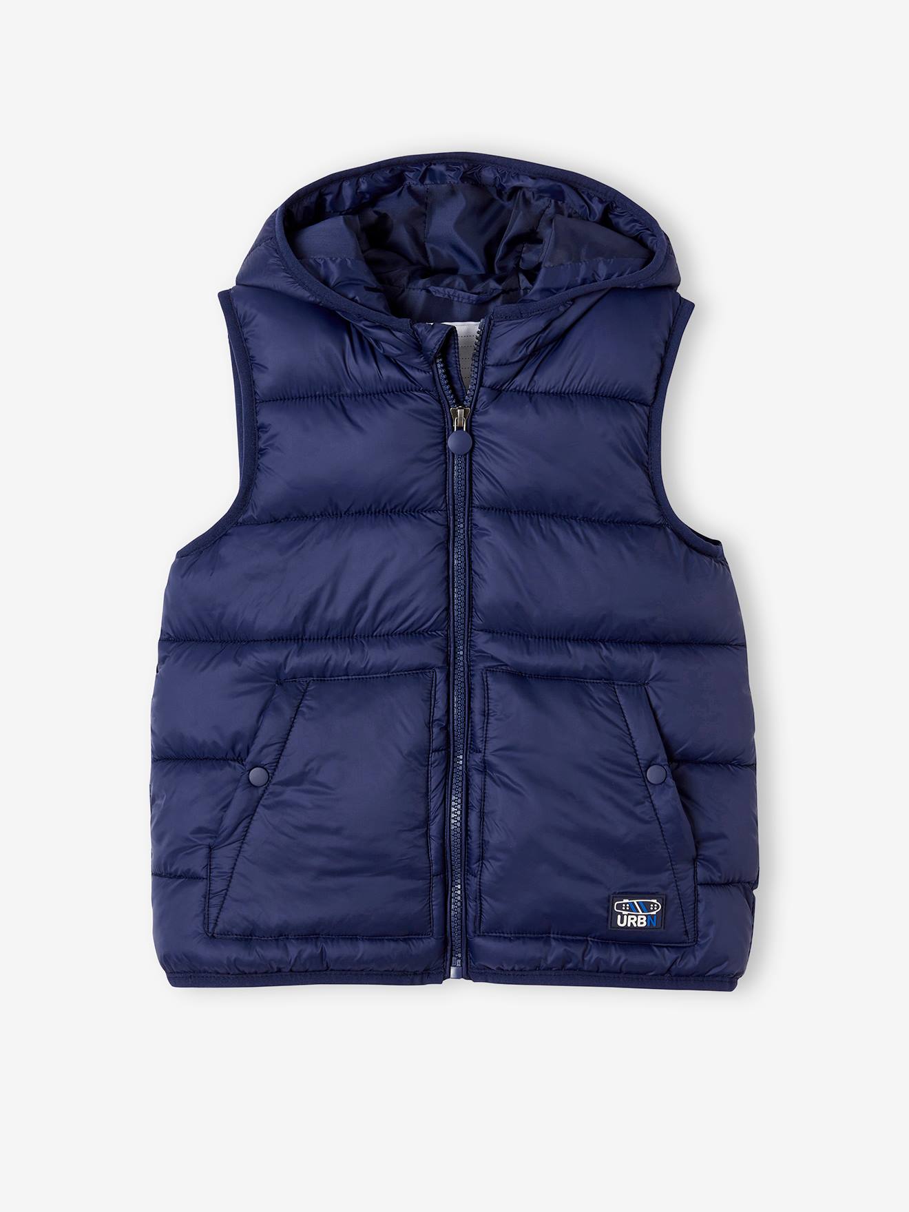 Vertbaudet Jungen Steppweste mit Kapuze & Recyclingmaterial - khaki