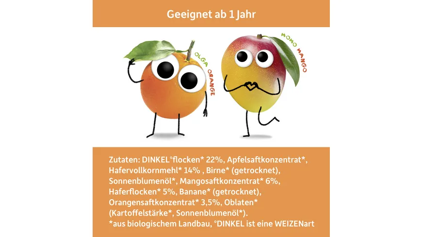 Freche Freunde Bio Frecher Riegel Mango & Orange 4x23g 92 g