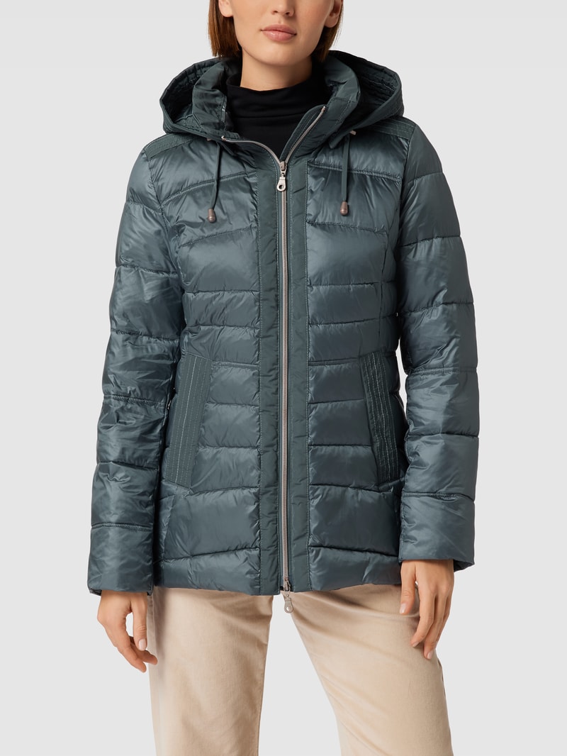 Jacke mit herausnehmbarer Kapuze in petrol