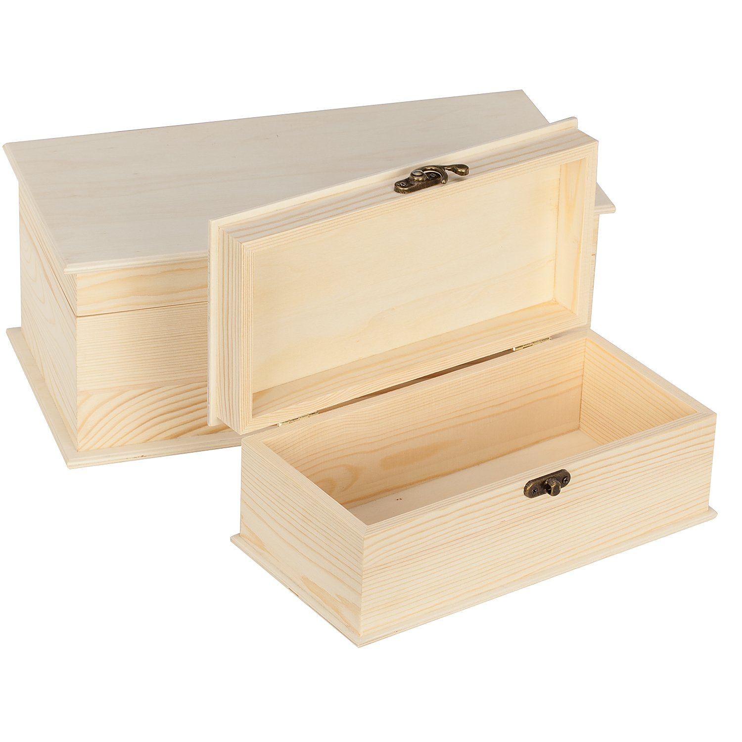 Truhen aus Holz, 32 x 16 x 12,5 cm und 24 x 12 x 10 cm, 2 Stück