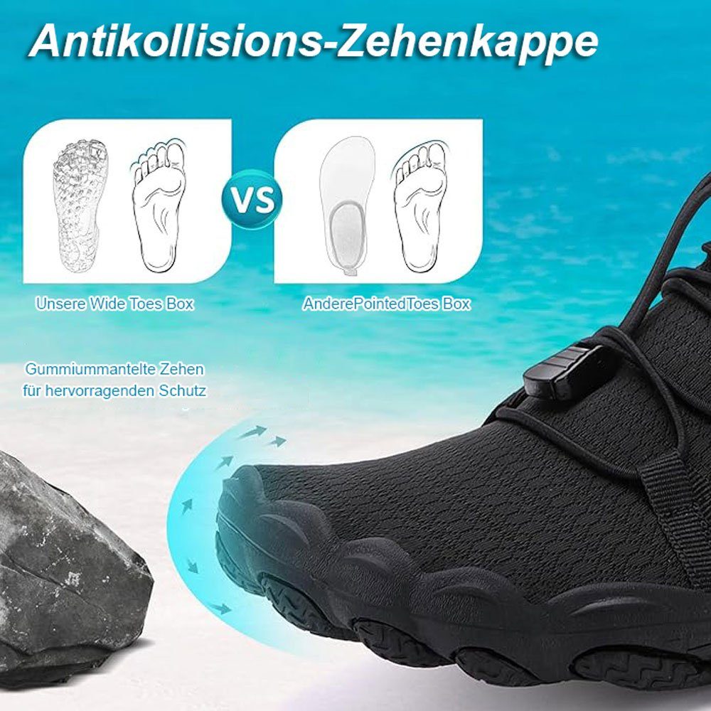 Sarfly Strandschuhe Surfschuhe Poolschuhe Unisex Barfußschuhe 36-46EU Barfußschuh Gummi sohle, rutschfest und verschleißfest, elastisch und können