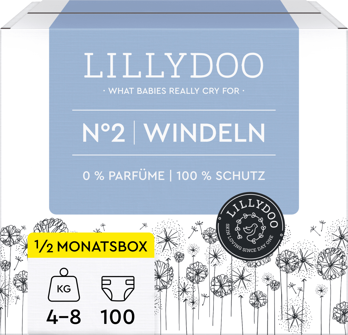 Windeln Gr. 2 (4-8 kg), Halbmonatsbox, 100 St