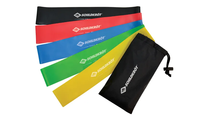 Schildkröt-Fitness - Resistance Bands, 5er Set mit verschiedenen Härtegraden, inkl. Tragetasche