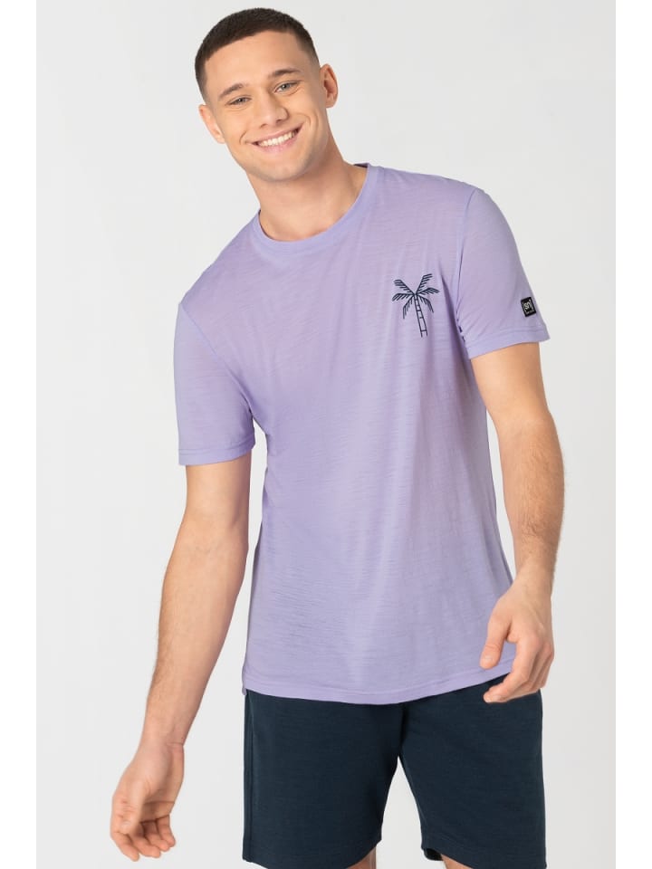super.natural Merino T-Shirt M TROPICAL ADVENTURE TEE in lila günstig kaufen XXL